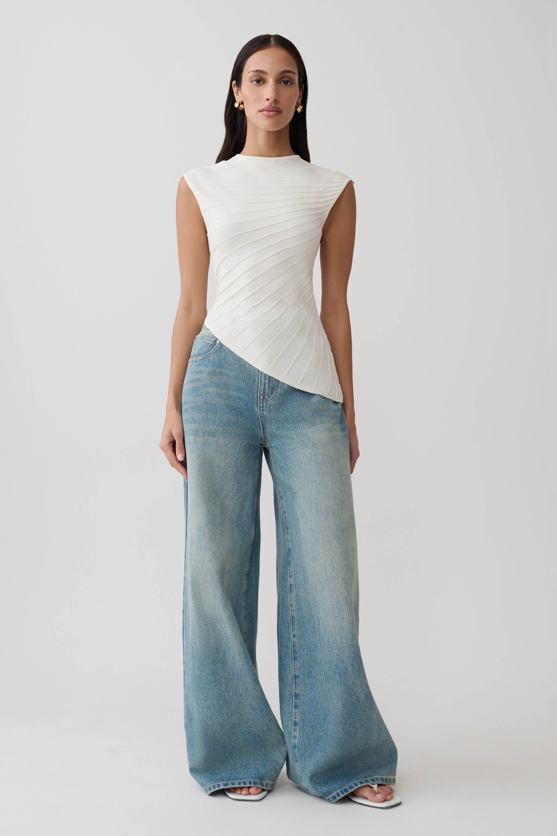 Marylee Knit Ribbed Sleeveless Top - Ivory #5