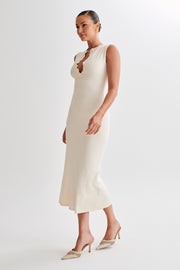 Korva Knit Midi Dress - Ivory