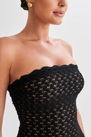 Amadea Lace Mini Dress - Black