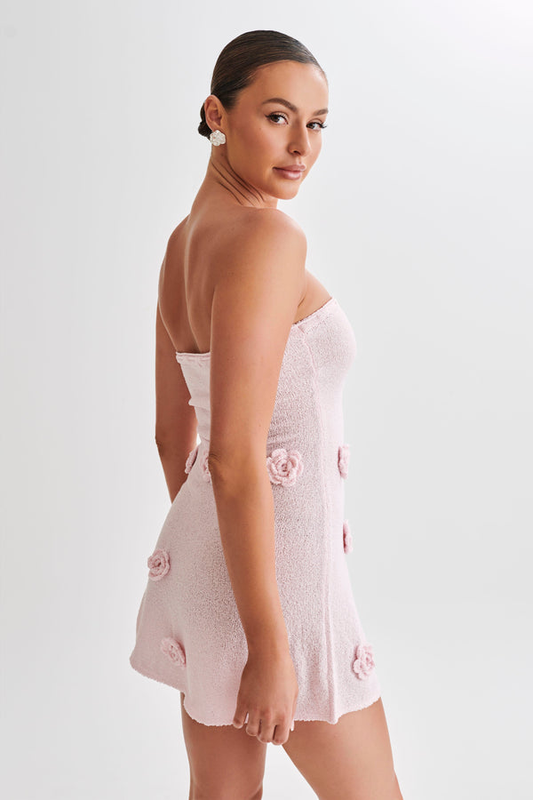 Connelly Strapless Crochet Mini Dress - Fairy Floss Pink