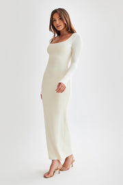 Vanessa Modal Long Sleeve Midi Dress - Bone