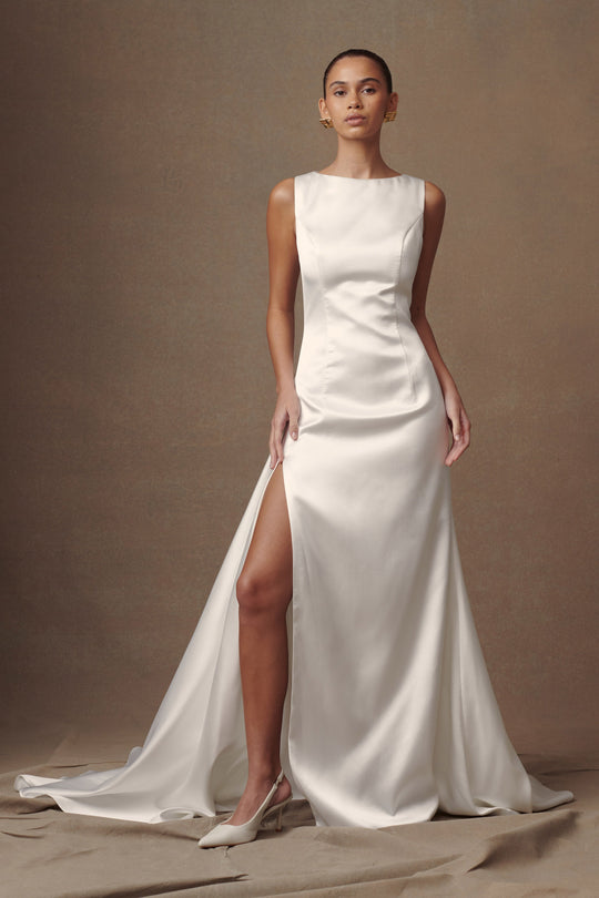 Collective Dress - Fontanne  Satin Wedding Gown - White featured image