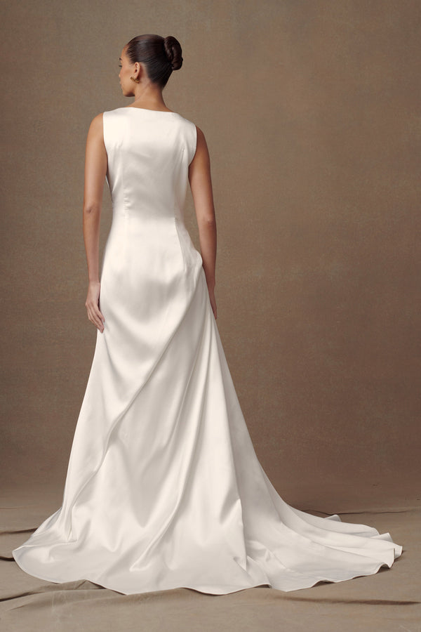 Collective Dress - Fontanne  Satin Wedding Gown - White third image