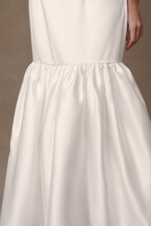 Danica Satin Halter Wedding Gown - White