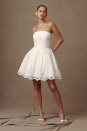 Eileen Lace Mini Dress - White