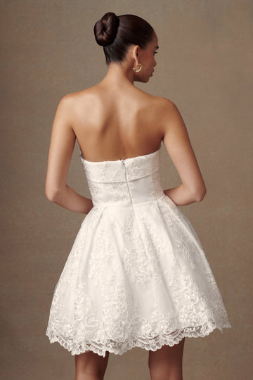 Eileen Lace Mini Dress - White