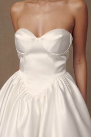 Hollie Structured Corset Mini Dress - White