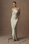 Yvette Slip Maxi Dress With Asymmetrical Hem - Butter