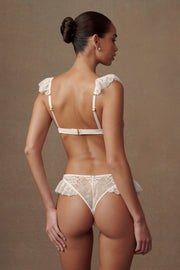 Mireille Lace Frill Brief - White
