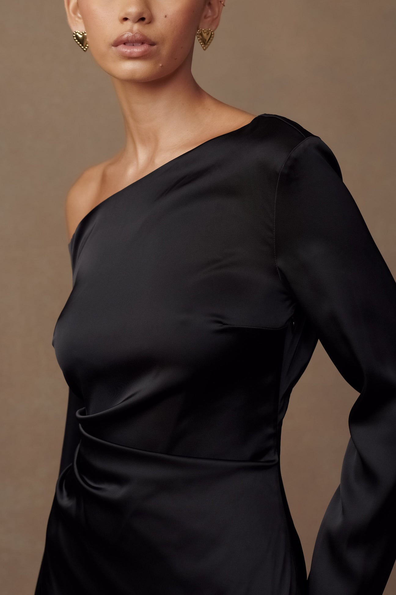 Avery Satin Maxi Gown (Black) main image 0