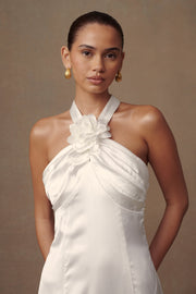 Dylan Rose Halter Maxi Dress - White