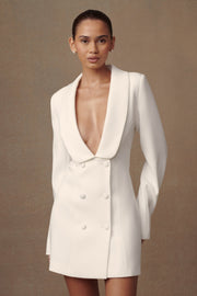 Trinity Crepe Blazer Dress - White