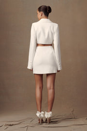 Trinity Crepe Blazer Dress - White