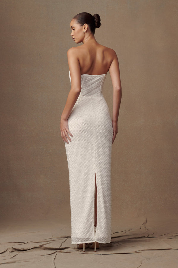 Gemma Strapless Mesh Maxi Dress - Black