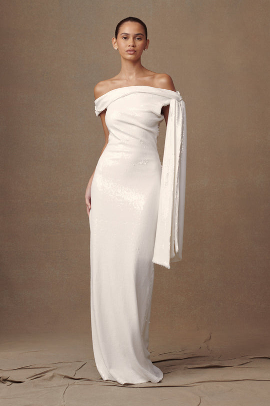 Catarina  Sequin Maxi Dress - White