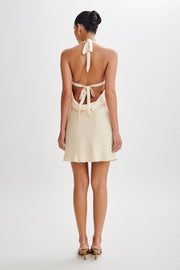 Aimee Halter Mini Dress - Buttercream