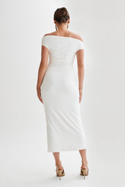 Alayna Recycled Nylon Midi Dress - White