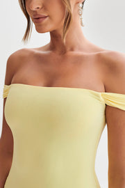 Eisley Slinky Off Shoulder Maxi Dress - Yellow