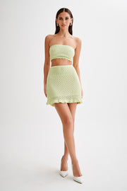 Serina A-Line Knit Mini Skirt - Seafoam Green