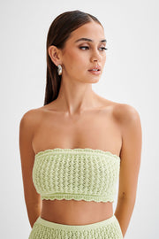 Serina Knit Crop Top - Seafoam Green
