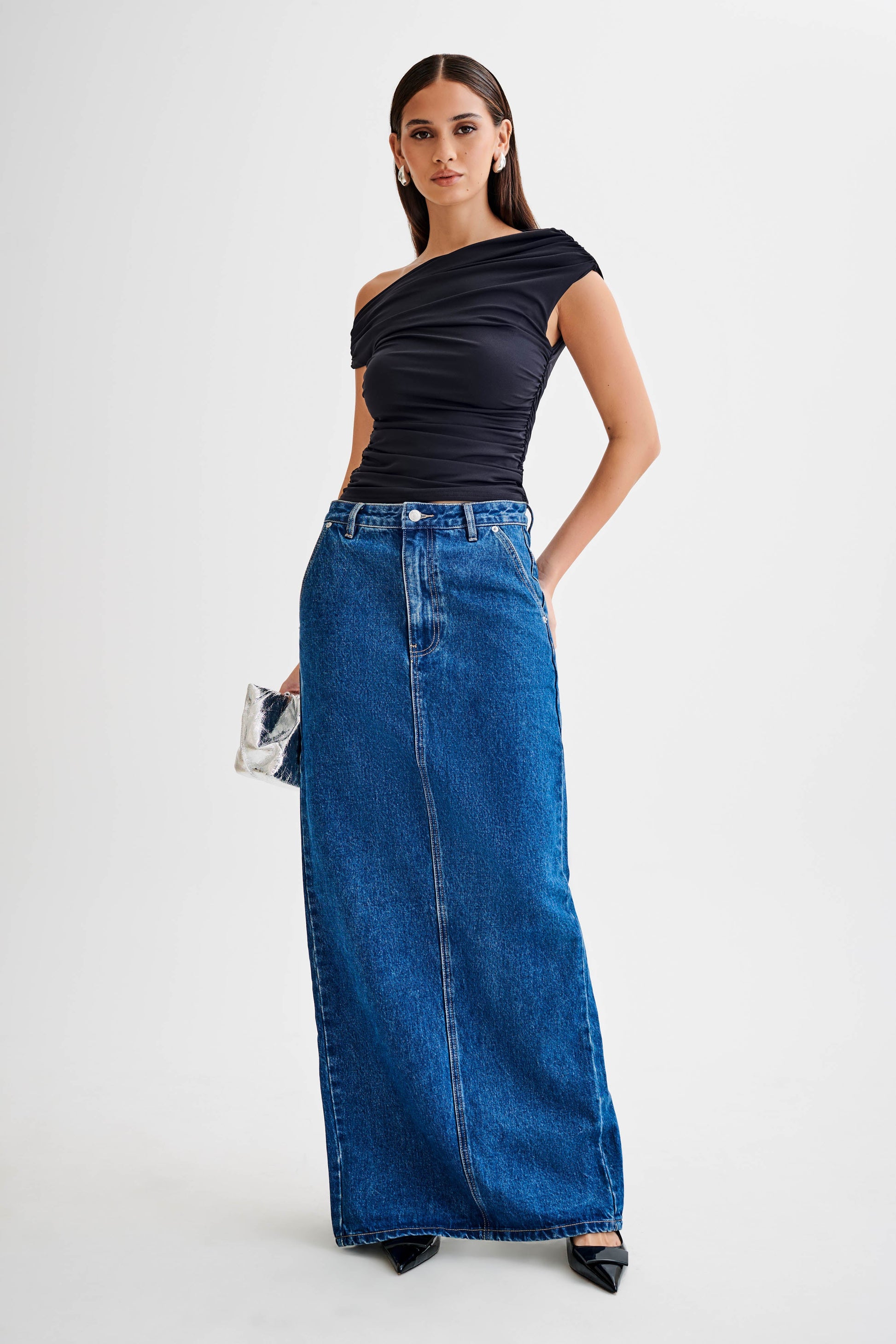 Alayna Recycled Nylon Ruched Top - Black #6