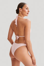 Verity Embellished Knit Bikini Bottom - Candy Pink