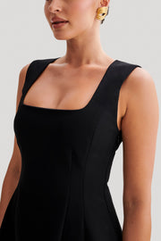 Lysandre Crepe Mini Dress - Black