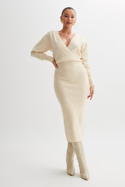 Shannon Knit Maxi Dress - Cream Marle