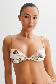 Rosmunda Ruched Bikini Top - Bella Rosa Print