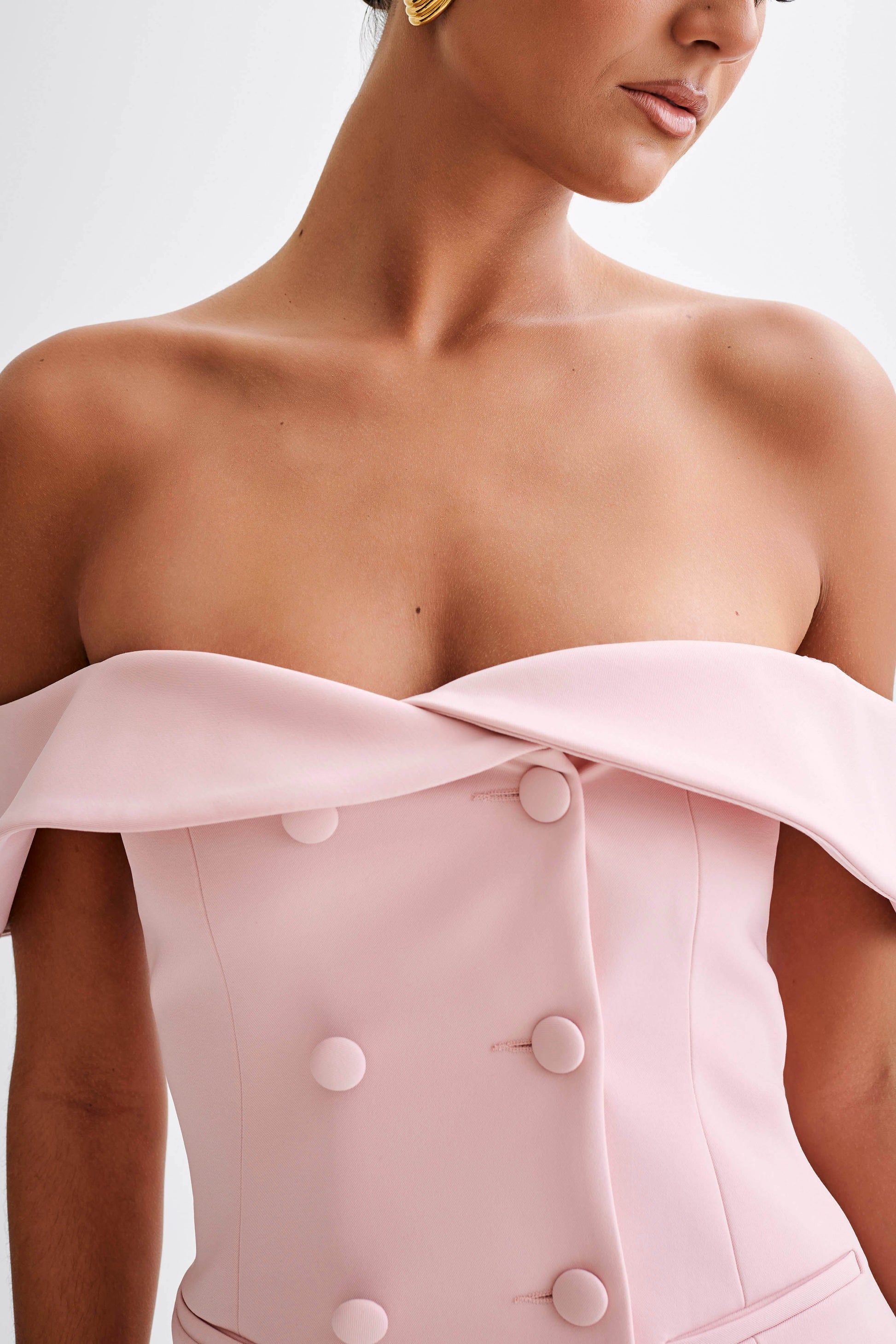 Krista Strapless Suiting Top - Baby Pink #2