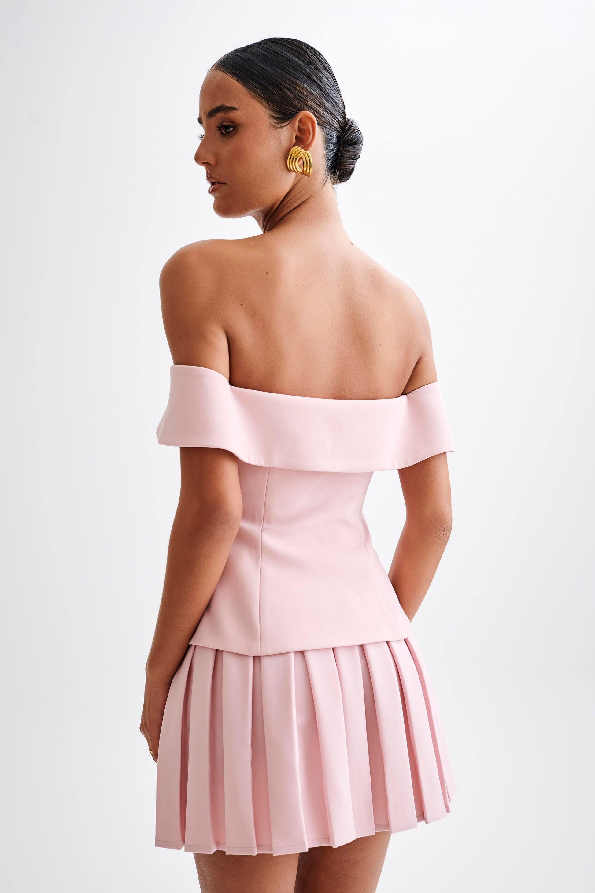 Krista Strapless Suiting Top - Baby Pink #3