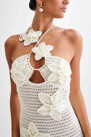 Kyla Floral Crochet Maxi Dress - Ivory