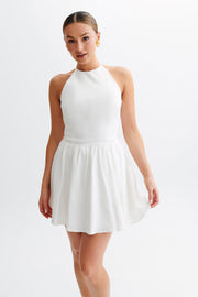 Carolina Cotton Halter Mini Dress - White