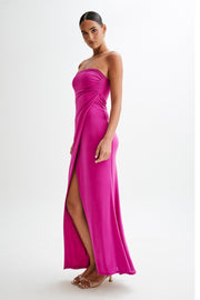 Cosima Slinky Strapless Maxi Dress - Violet