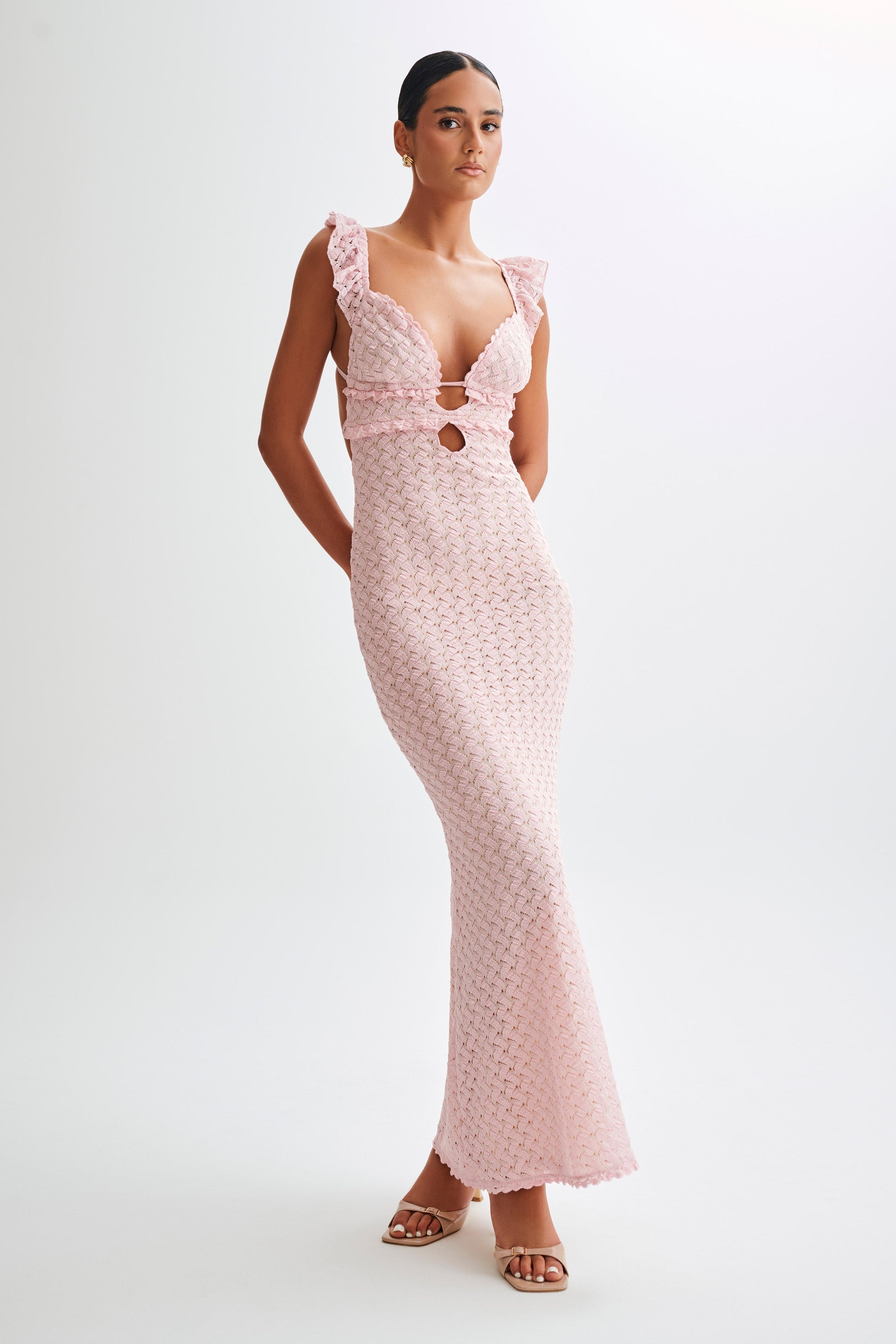 Ezra Lace Maxi Dress - Powder Pink #5
