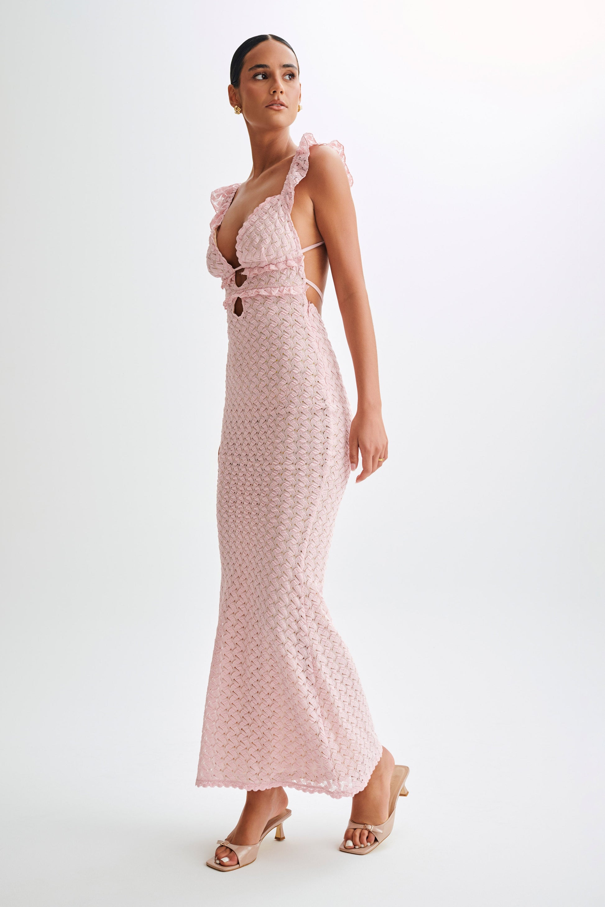 Ezra Lace Maxi Dress - Powder Pink #4