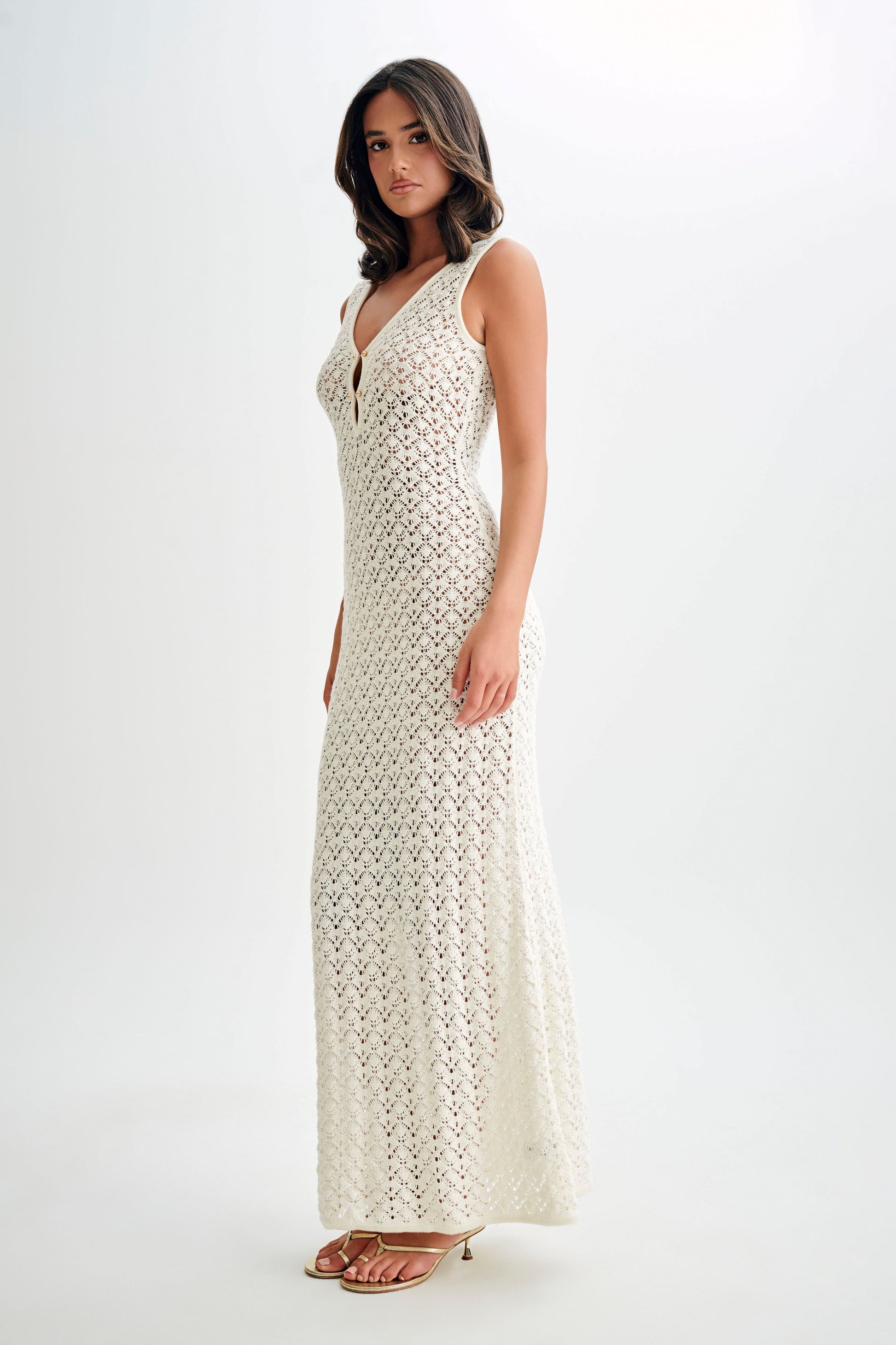 Carter Crochet Sleeveless Maxi Dress - White #7
