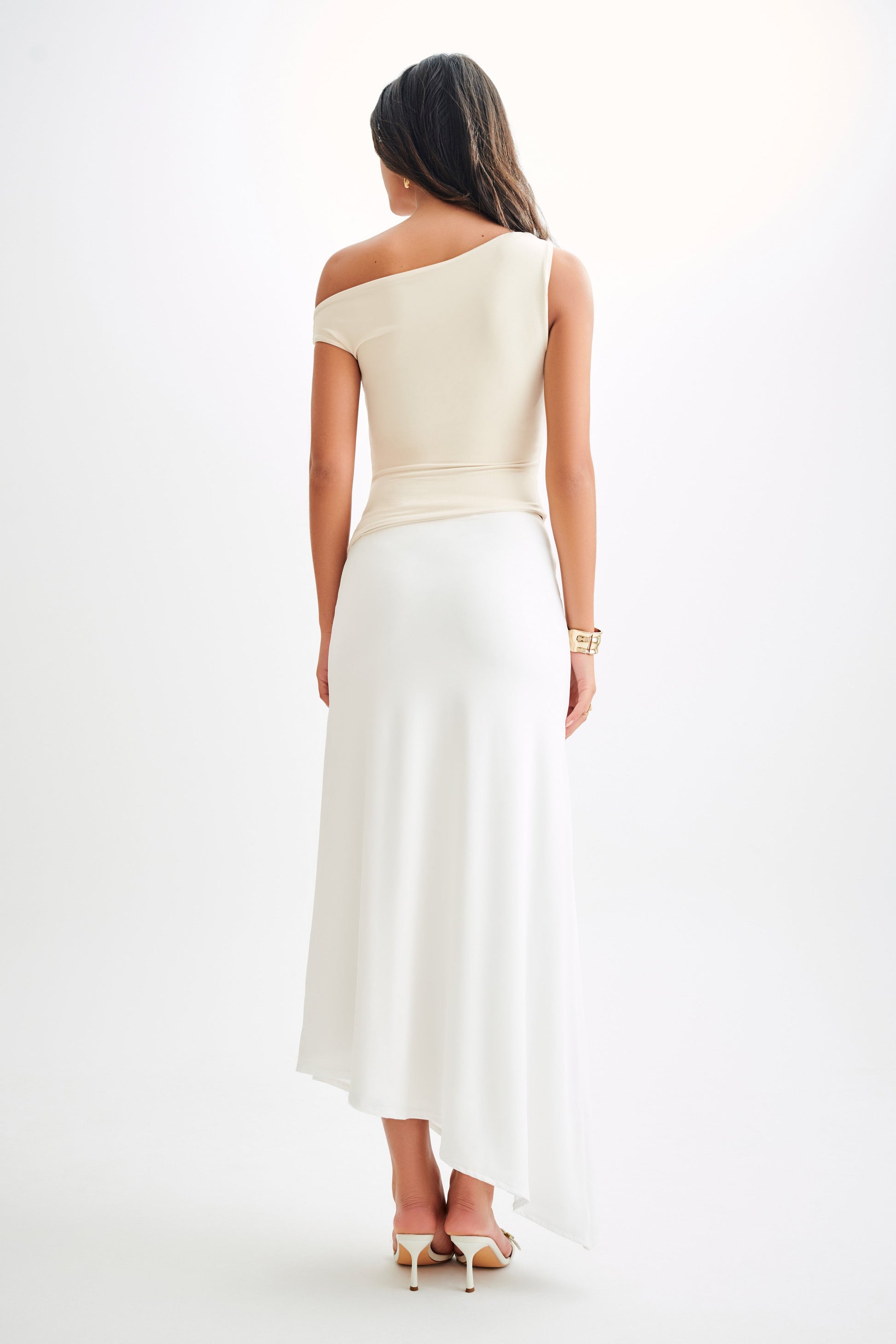 Irving Off Shoulder Slinky Top - Ivory #9