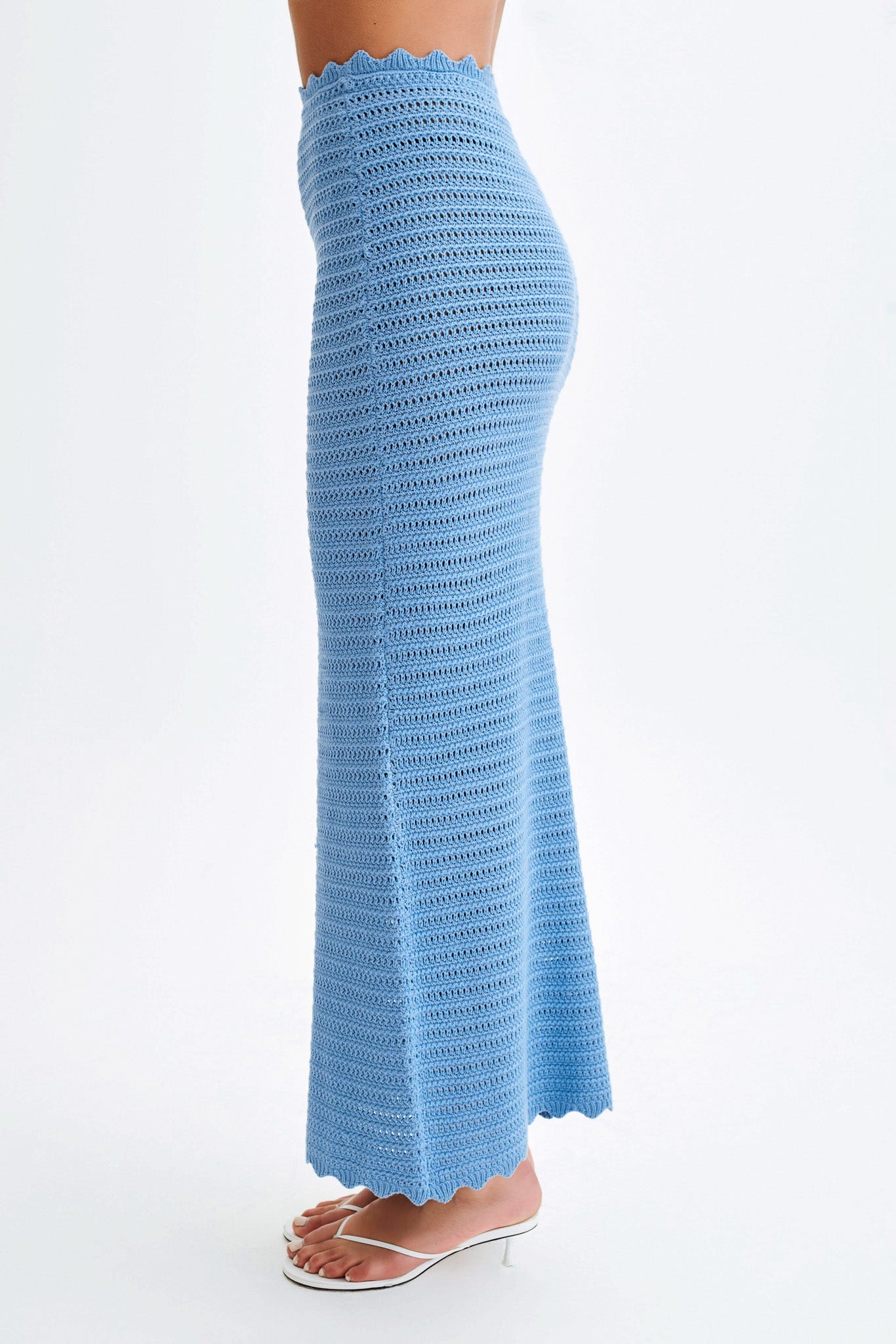 Jadia Crochet Fishtail Maxi Skirt - Cornflower Blue #8