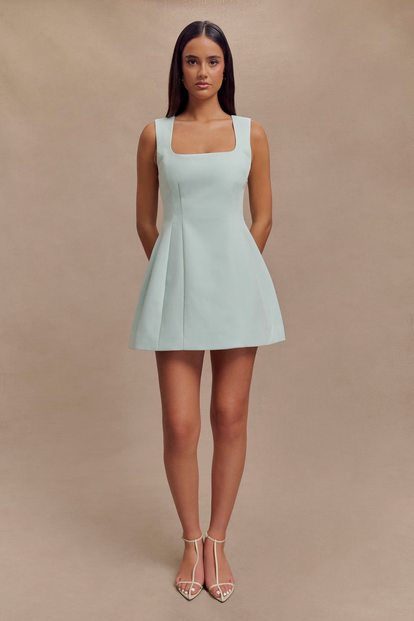 Lysandre Crepe Mini Dress Ice Blue MESHKI