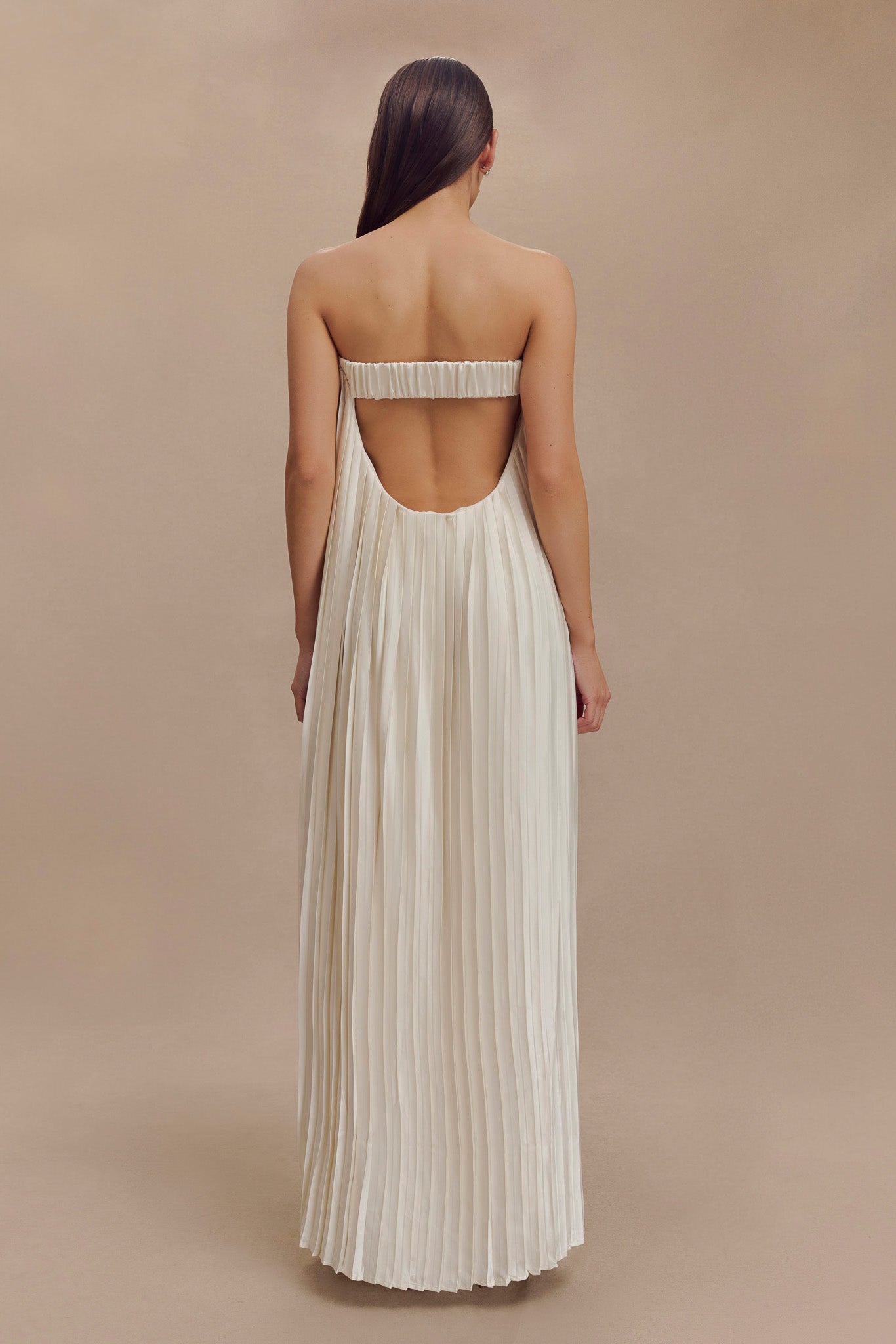 Myrah Plisse Strapless Maxi Dress - Ivory #2
