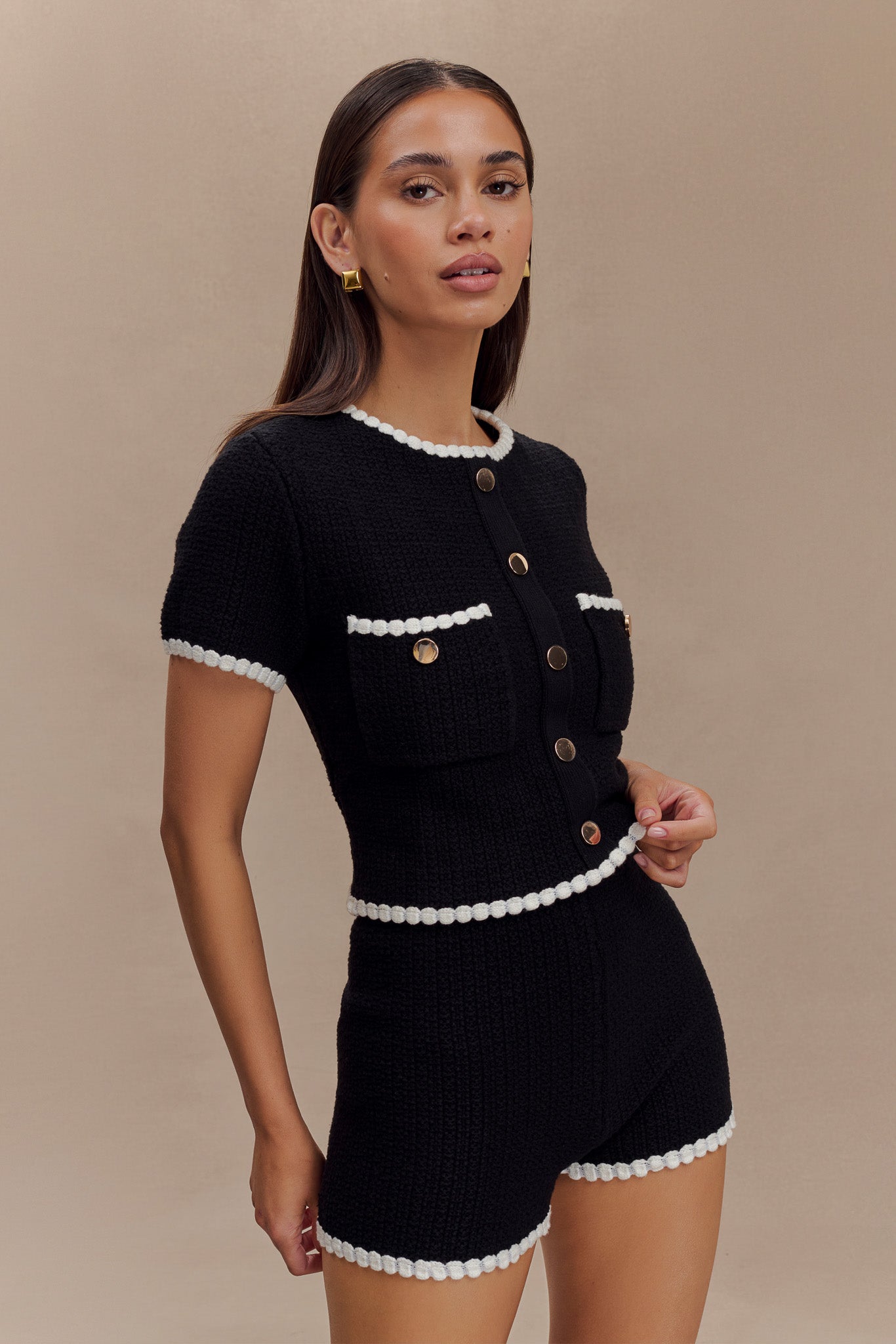 andmary Shannon tulle knit tops black andmary Shannon tulle knit