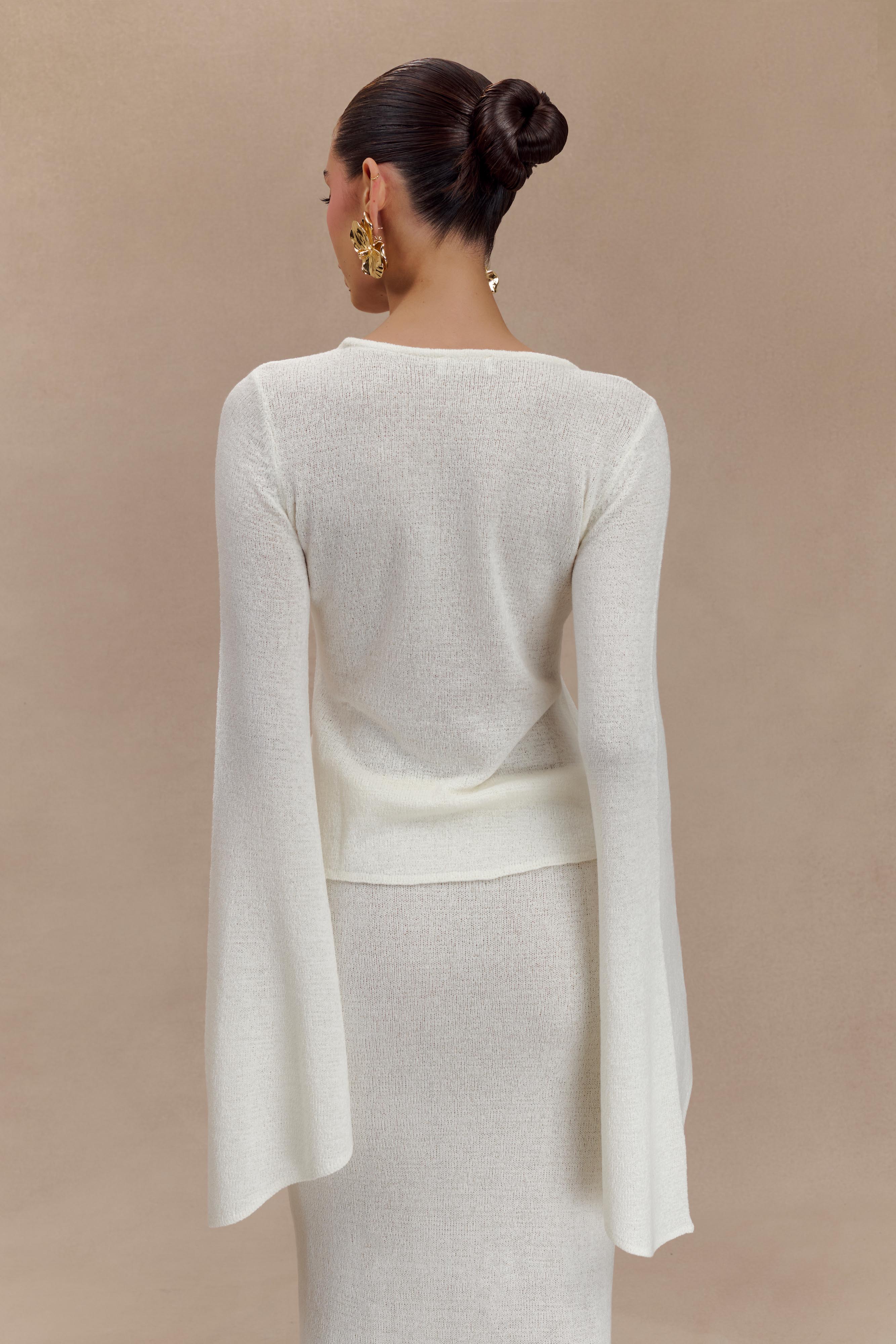 Herlipto*Flared Sleeve Knit Set Flare-sleeve jersey top Herlipto*Flared Sleeve Knit Set Flare-sleeve jersey top