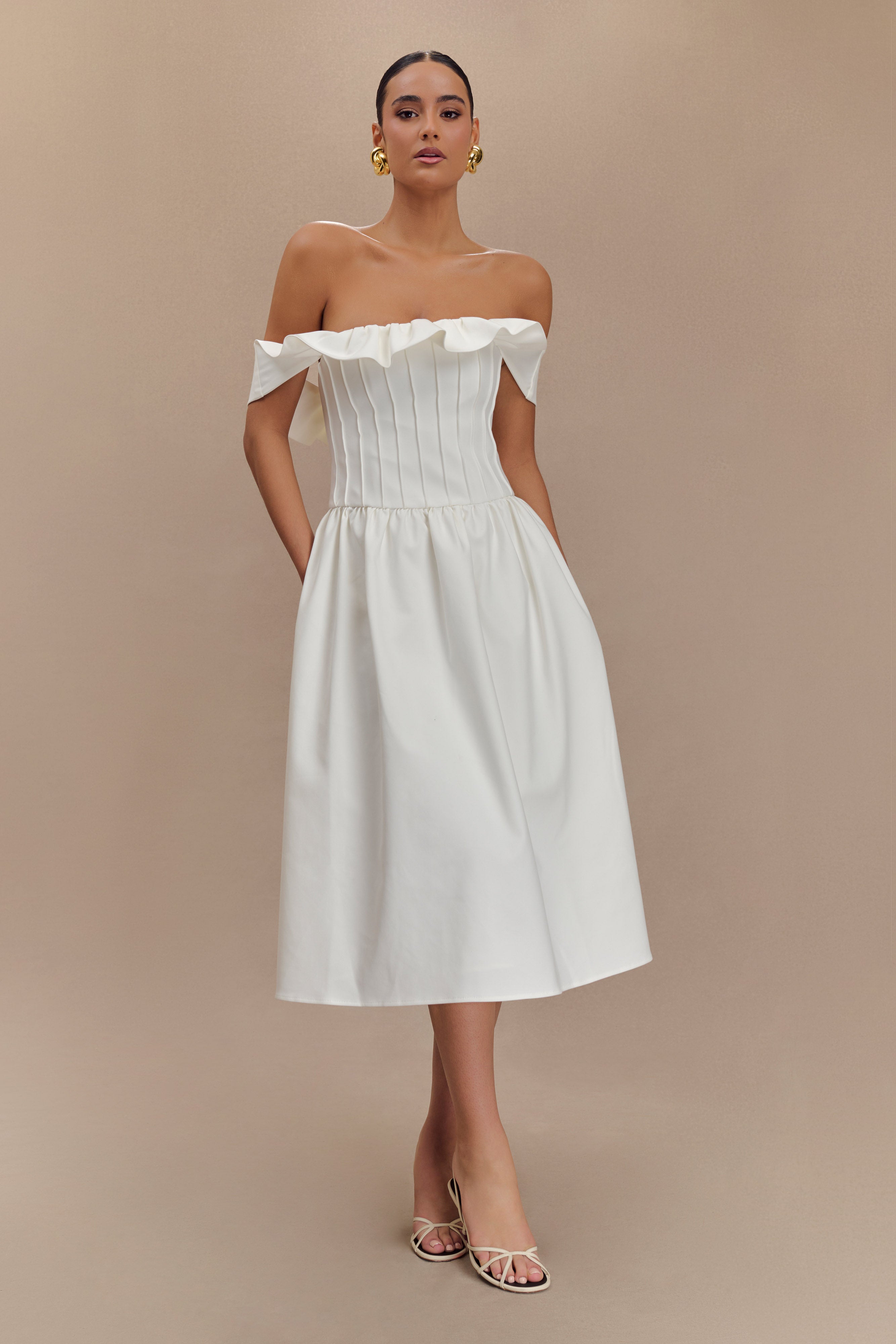 Orla Strapless Cotton Midi Dress