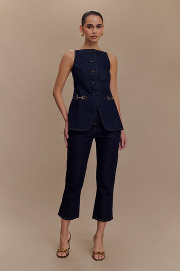 Caoimhe Indigo Blue Crystal Floral Jeans