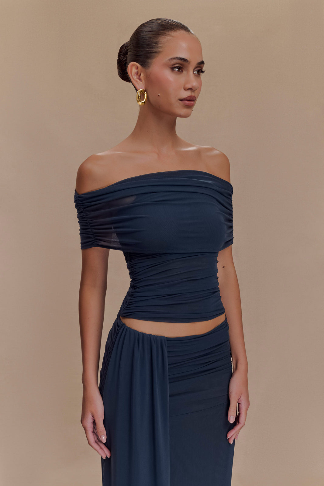 Britney Mesh Maxi Skirt - Blue