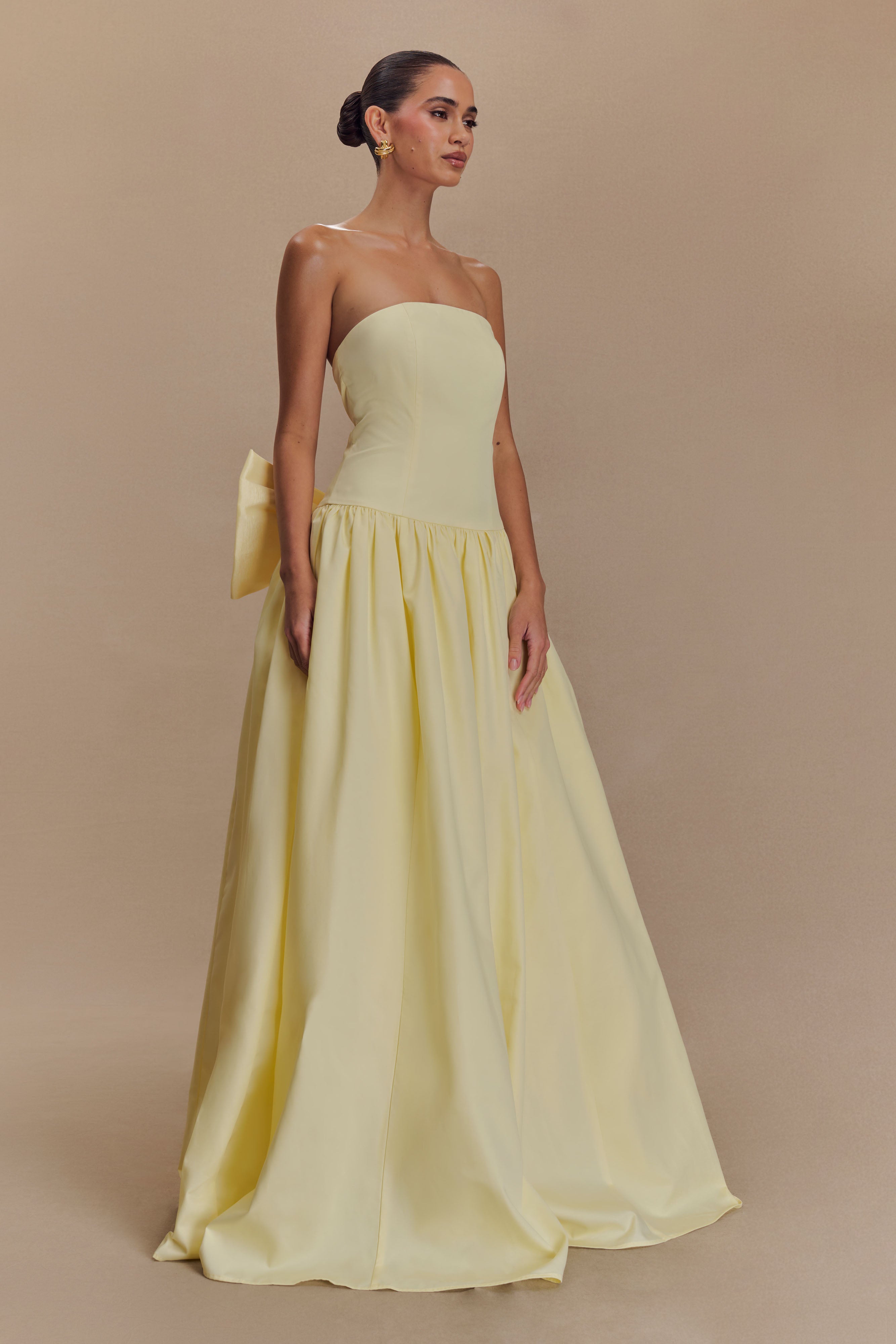 free people strapless maxi dress Maxi Dress Free People Life Like This Strapless Dress Frances Strapless Bow Maxi  Dress Lemon MESHKI