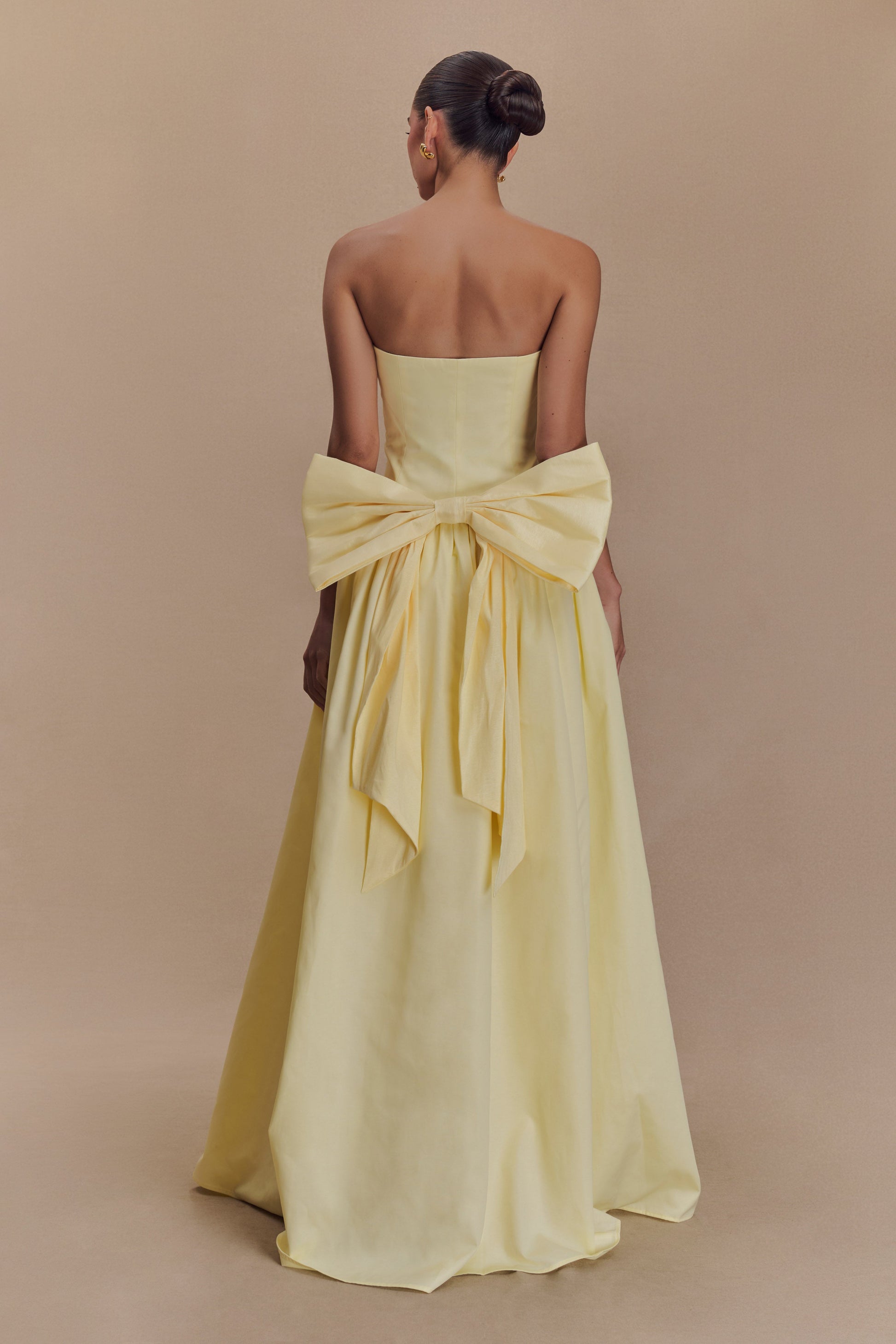 Frances Strapless Bow Maxi Dress - Lemon Frances Strapless Bow Maxi Dress - Lemon