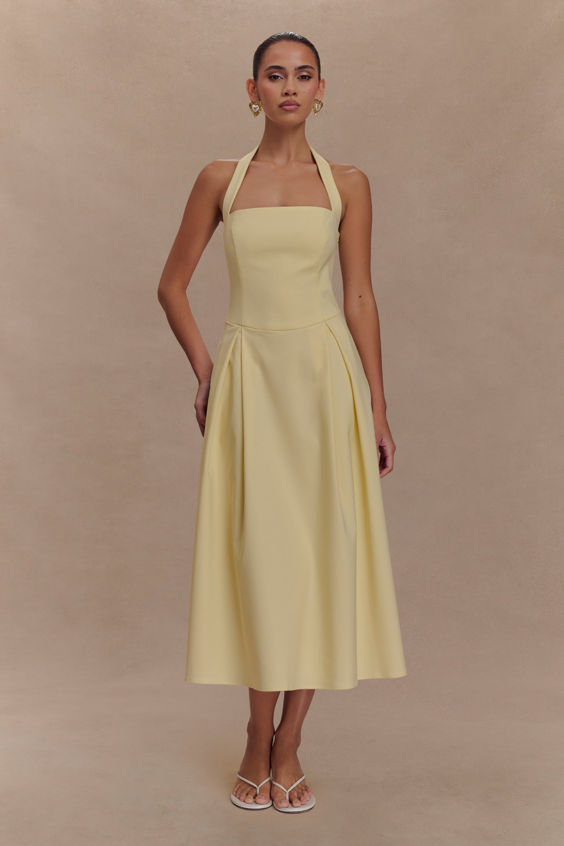 Juana Halter Midi Dress - Lemon #6