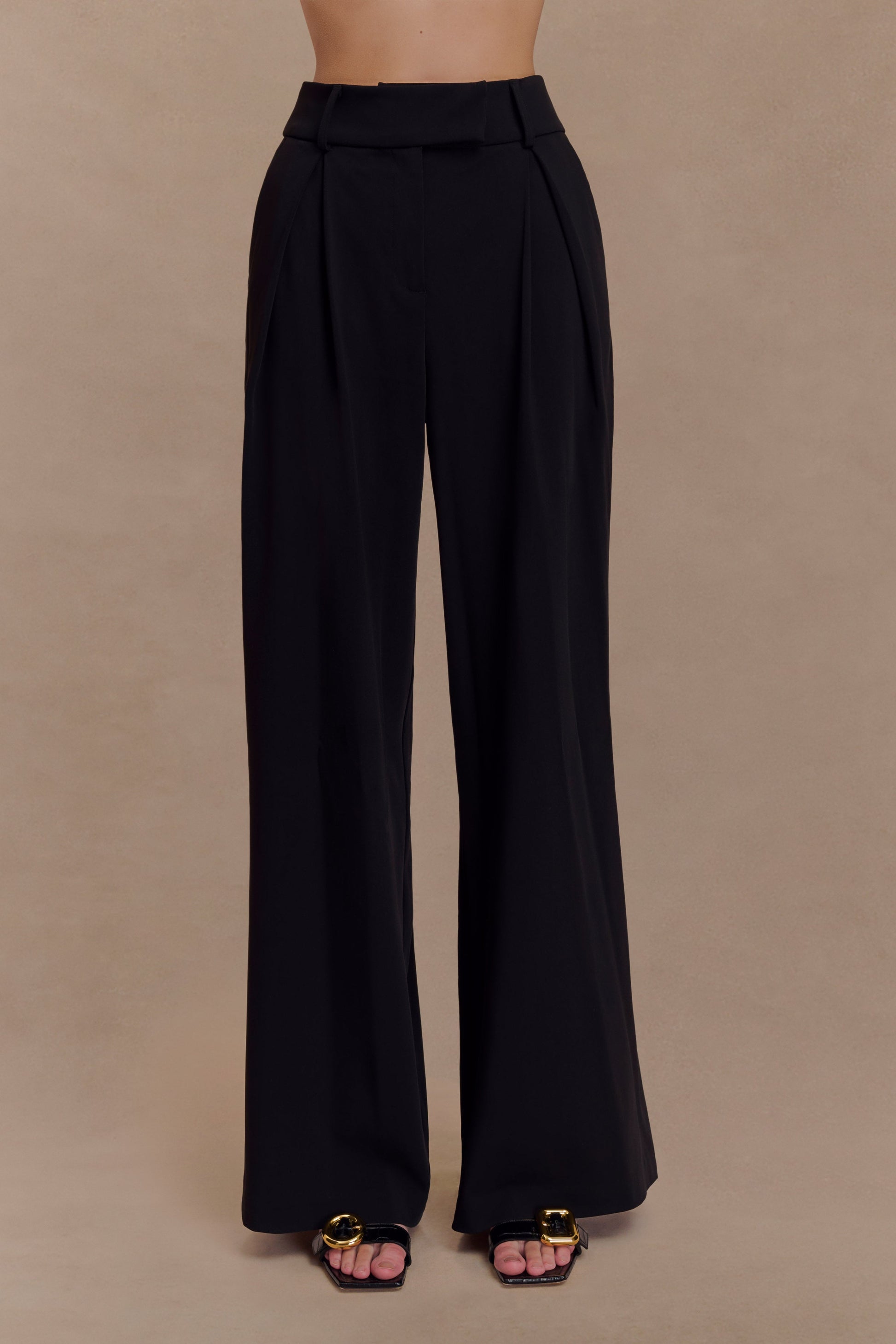 Jacqueline Pleated Wide Leg Pants - Black | MESHKI Jacqueline Pleated Wide Leg Pants - Black | MESHKI